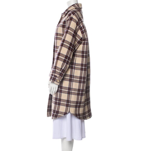 BA&SH Wool Plaid Print Coat - Picture 2 of 5
